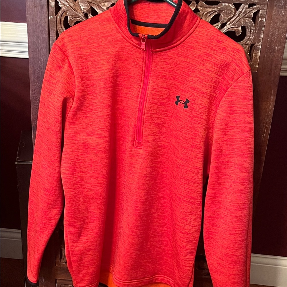 Under Armour Vibrant Red -Orange Half-Zip Pullover